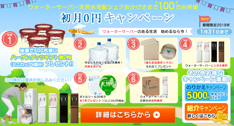 コスモウォーター新規申込キャンペーン